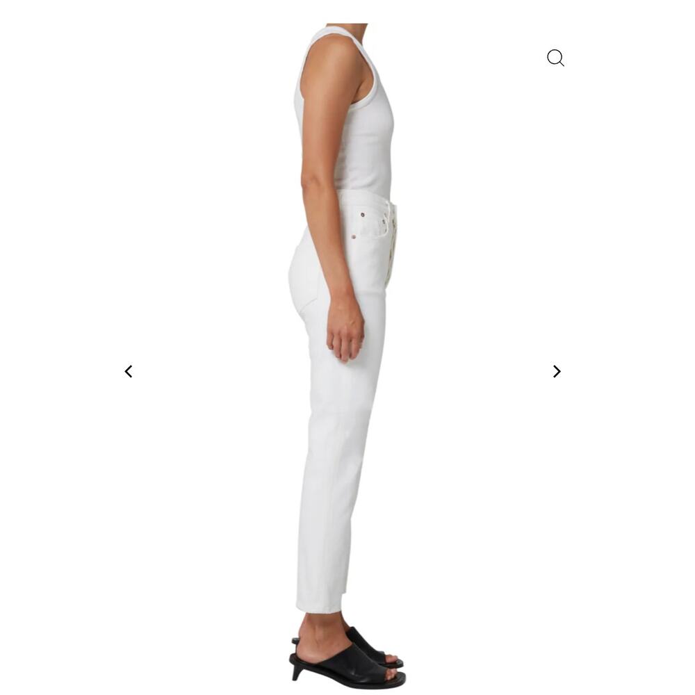 AGOLDE NWT Riley Crop Ankle Denim Jean in White Whip // 25 - Picture 2 of 13